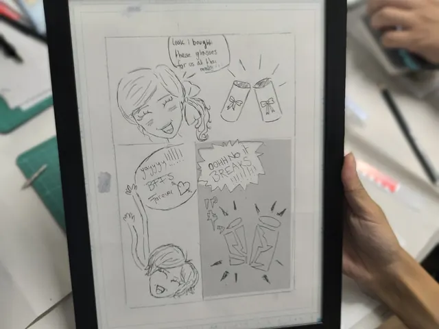 A finished 4-panel manga in its frame